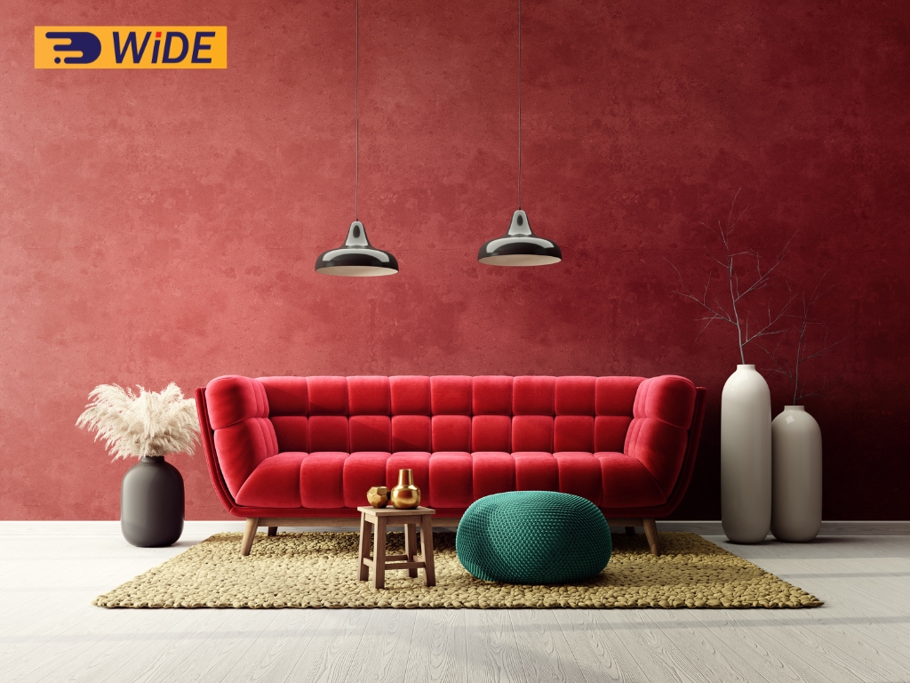 Phòng khách màu đỏ