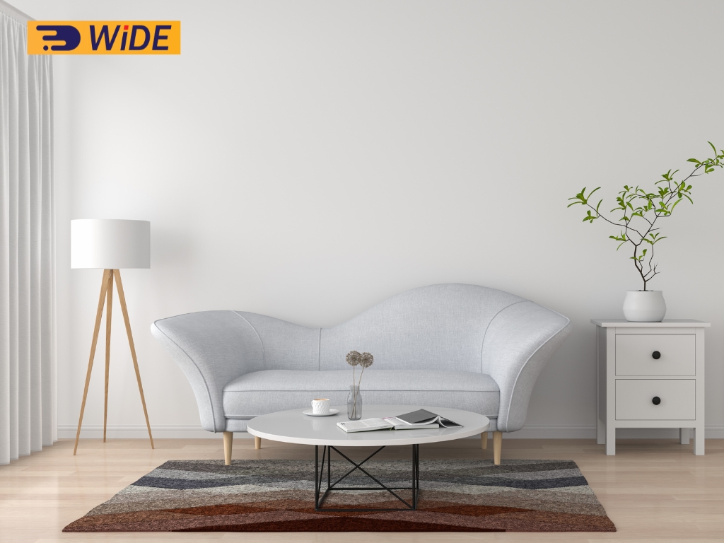 Phòng khách màu trắng